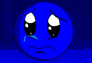 Crying blue smiley